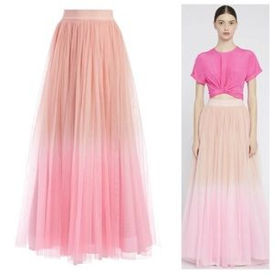 Alice + Olivia Catrina Tulle Maxi Gown Ombre Skirt